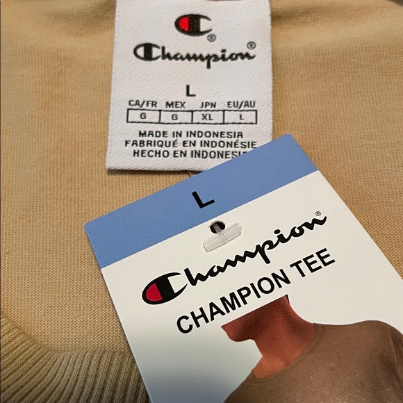 CHAMPION Short Sleeve Tee, Men’s Large, Western Khaki - Picture 8 of 10